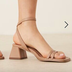 ASOS heeled sandals, beige, size 8